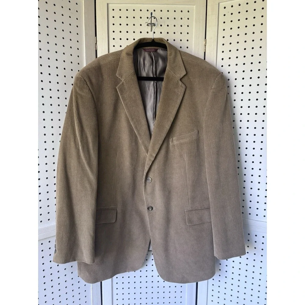 Cianni Cellini Super Cord Corduroy Men's 46R Cotton Blazer Jacket Brown Lined